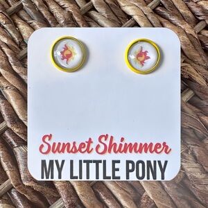 New Handmade “Sunset Shimmer” Cutie Mark Stud Earrings (0.5” diameter)